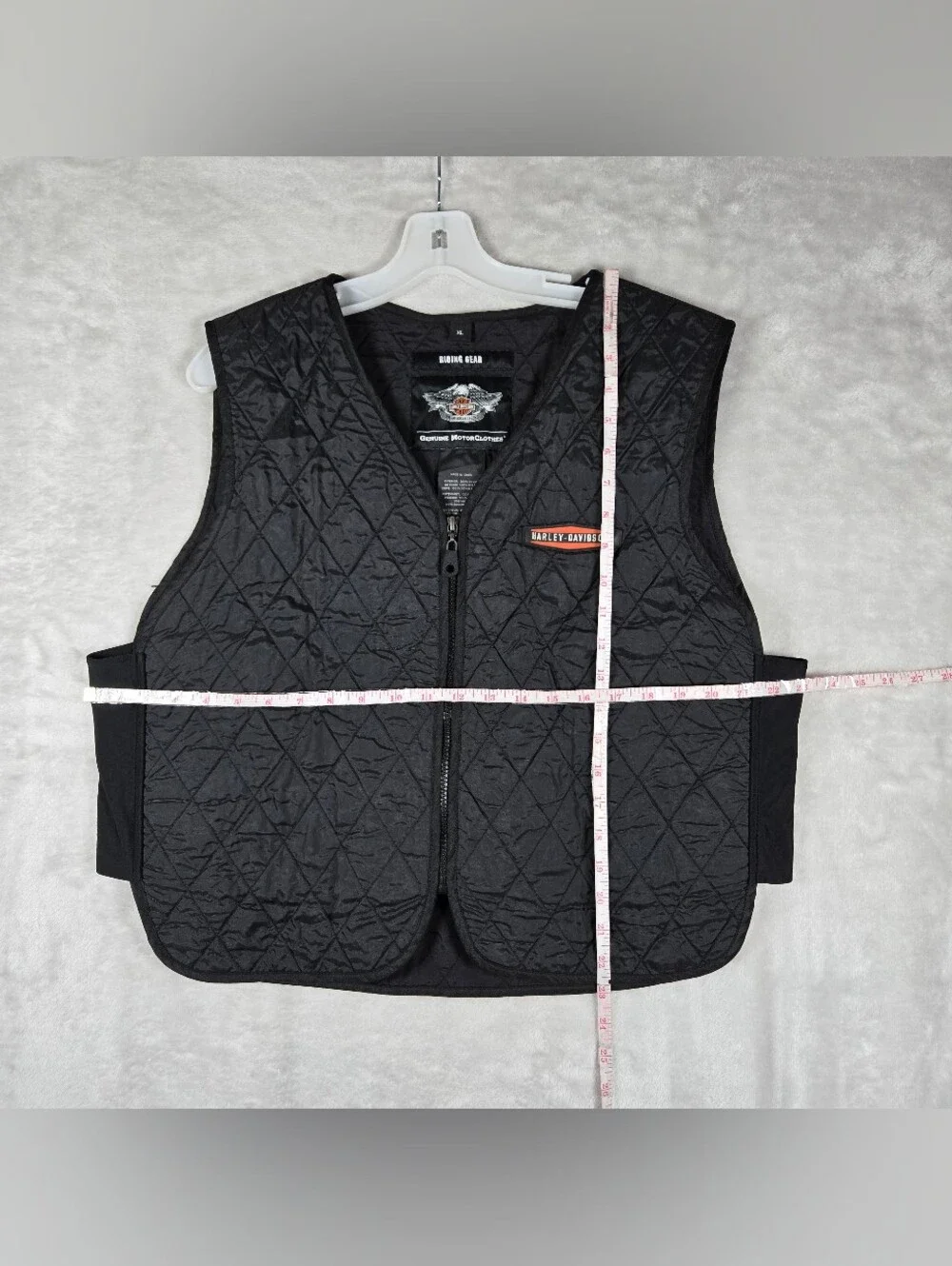 Harley Davidson Mens Black Quilted Hydration Vest Size XL Biker Ridding Light